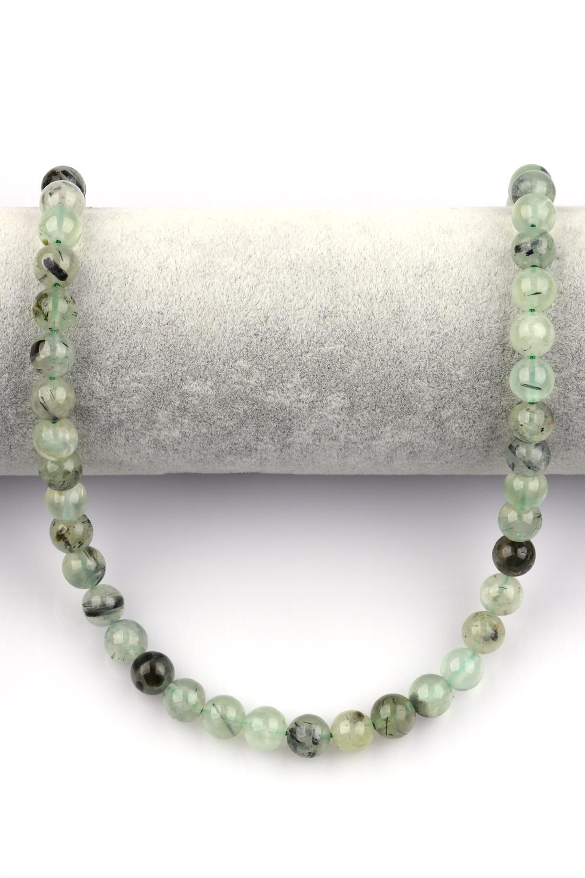 Prehnite Doğal Taş Dizi 8 mm Küre Kesim
