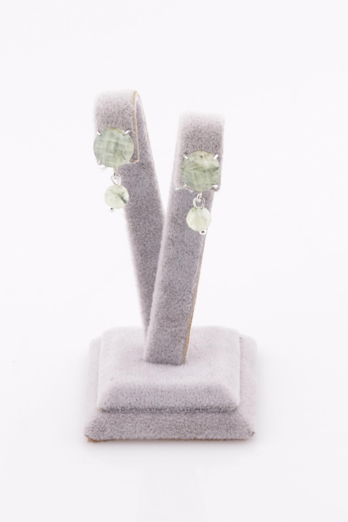 Prehnite Doğal Taş Küpe