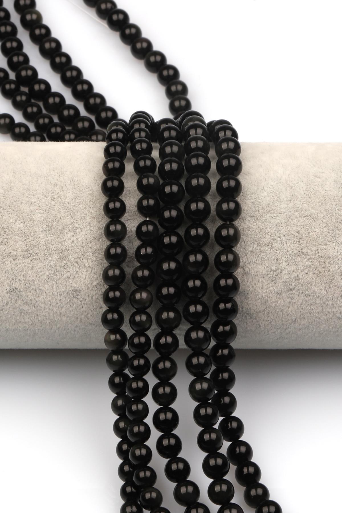 Rainbow Obsidyen (A Kalite) Doğaltaş Dizi 6 mm Küre Kesim