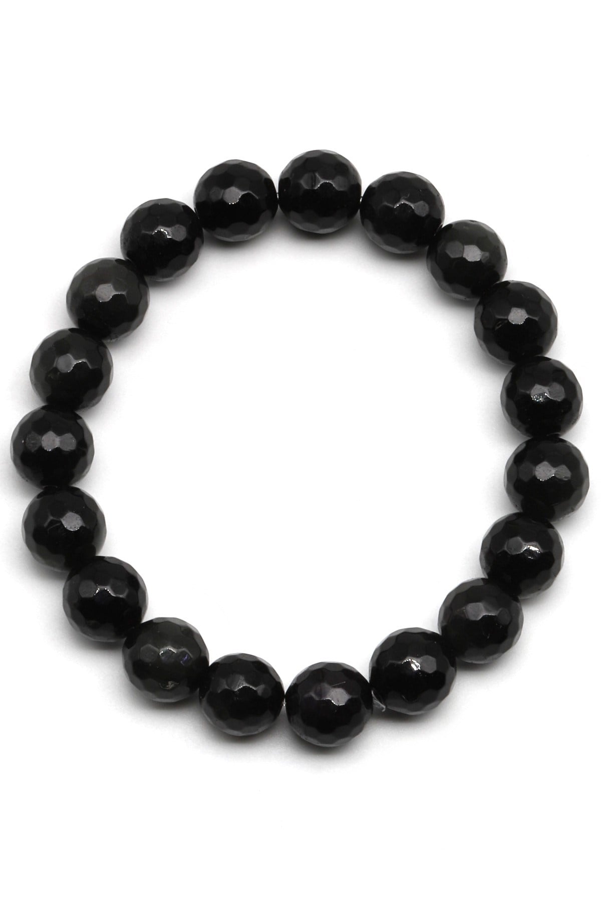 Rainbow Obsidyen Doğal Taş Bileklik 10 mm Fasetli Küre Kesim - BLK-2207