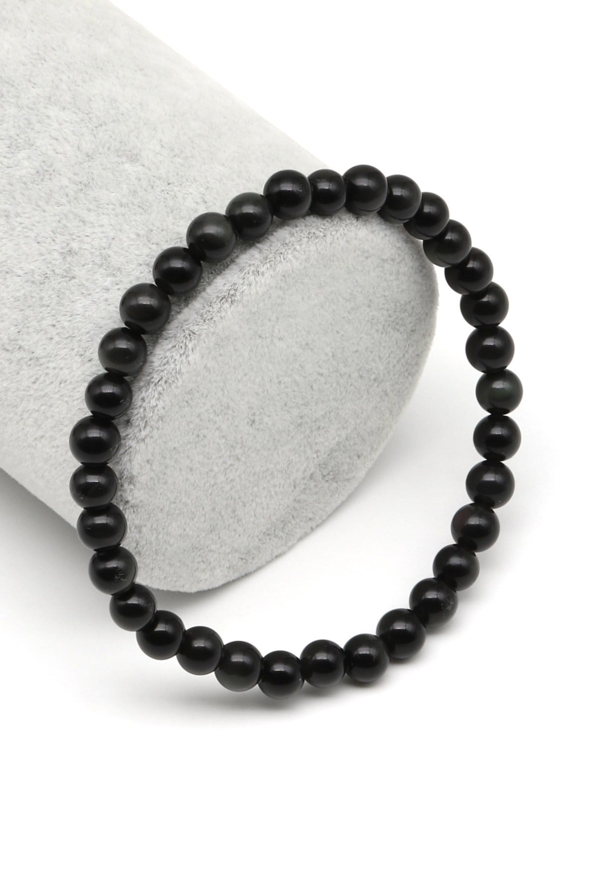 Rainbow Obsidyen Doğal Taş Bileklik 6 mm Küre Kesim - BLK-2296