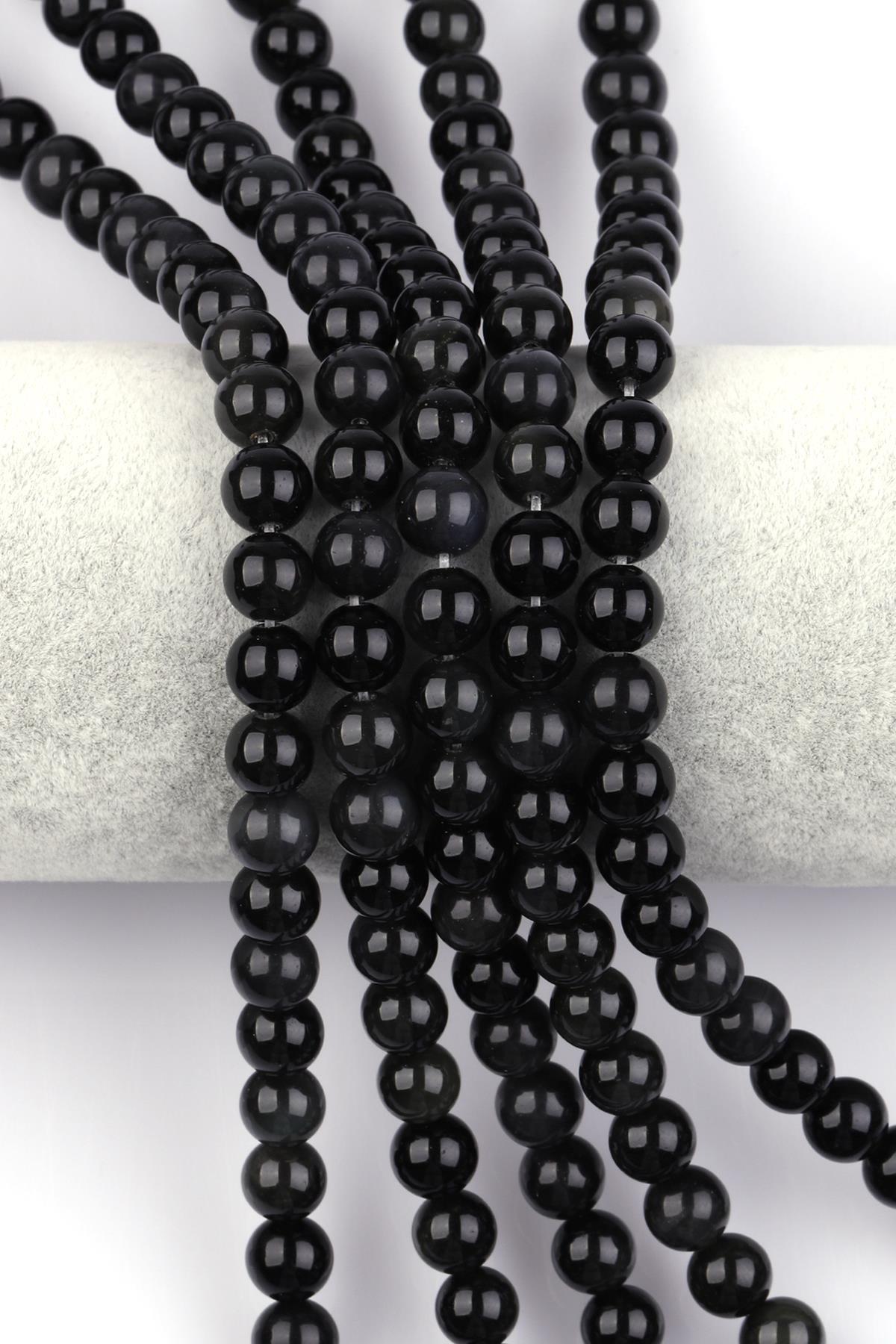 Rainbow Obsidyen Doğal Taş Dizi 8 mm Küre Kesim