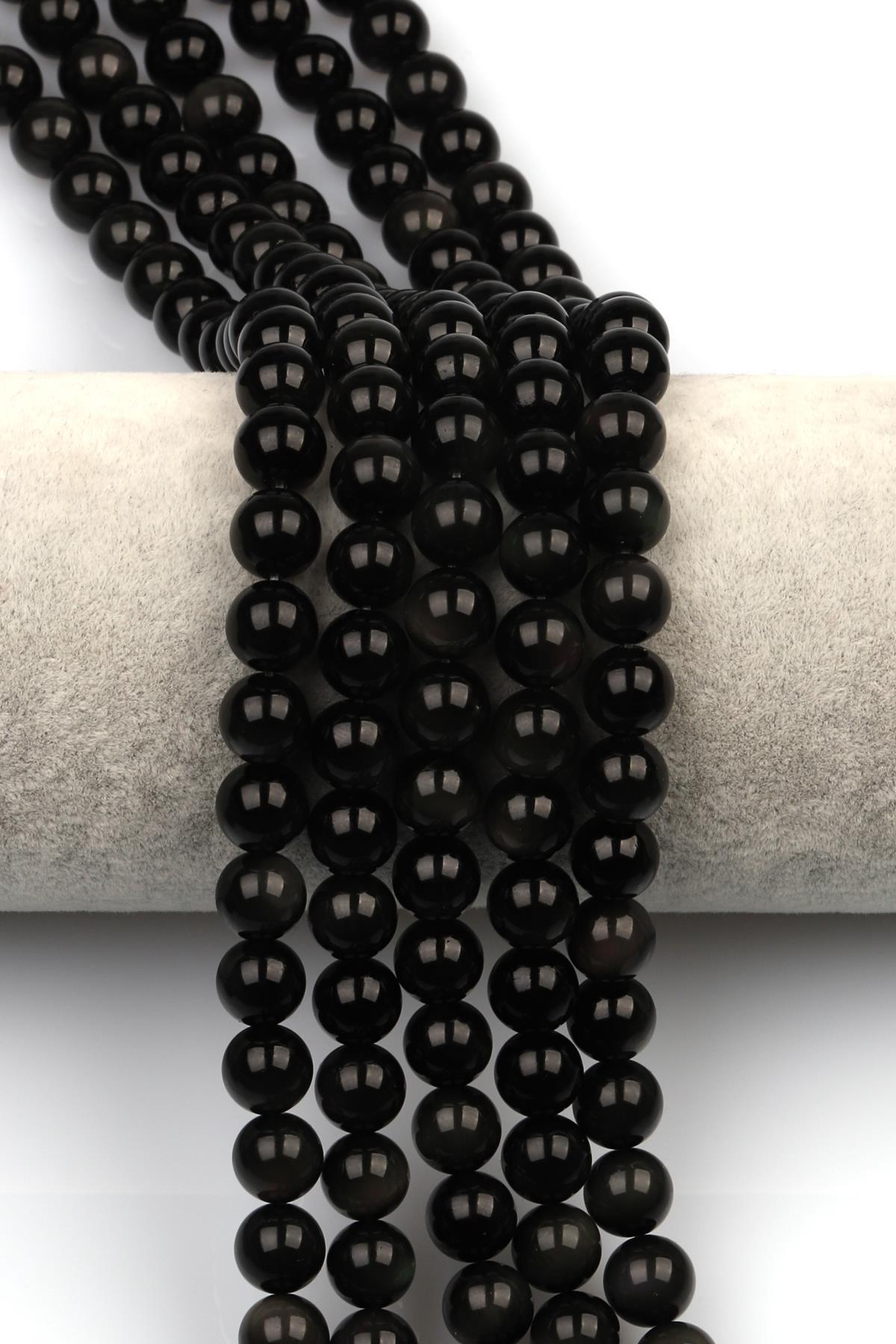 Rainbow Obsidyen Doğal Taş Dizi 8 mm Küre Kesim