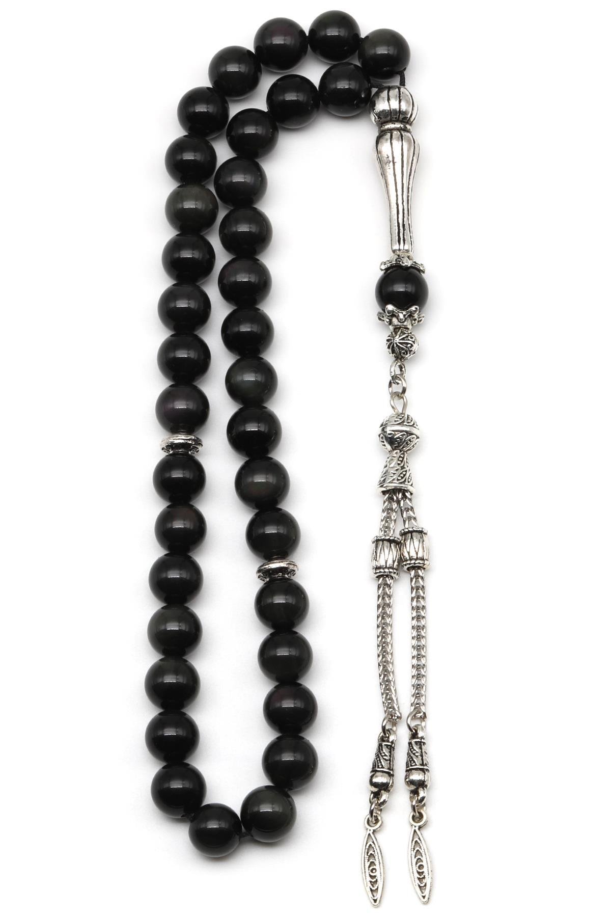 Rainbow Obsidyen Doğal Taş Tesbih 8 mm Küre Kesim