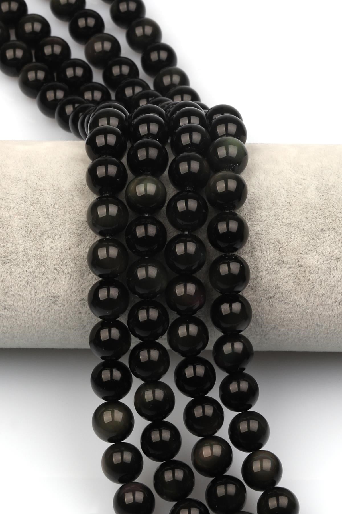Rainbow Obsidyen Doğaltaş Dizi 10 mm Küre Kesim