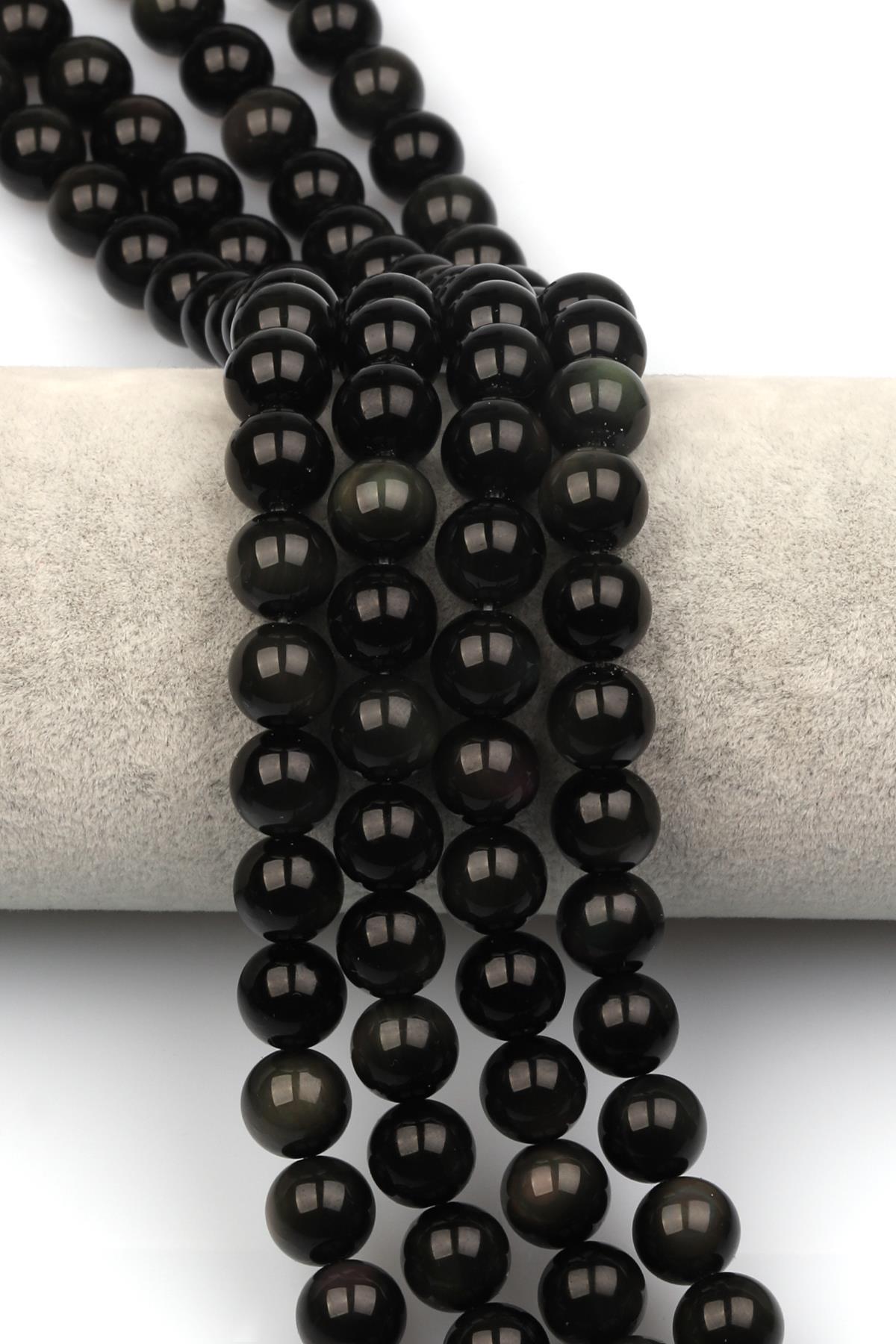 Rainbow Obsidyen Doğaltaş Dizi 10 mm Küre Kesim