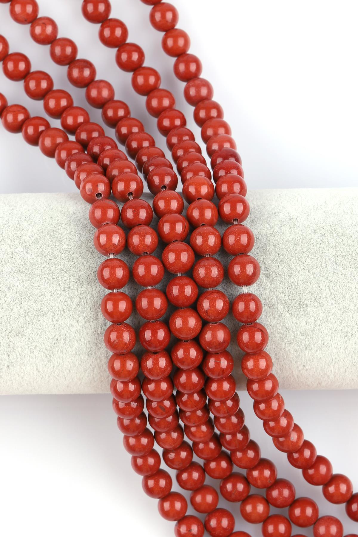 Red Jasper Doğal Taş Dizi 8 mm Küre Kesim
