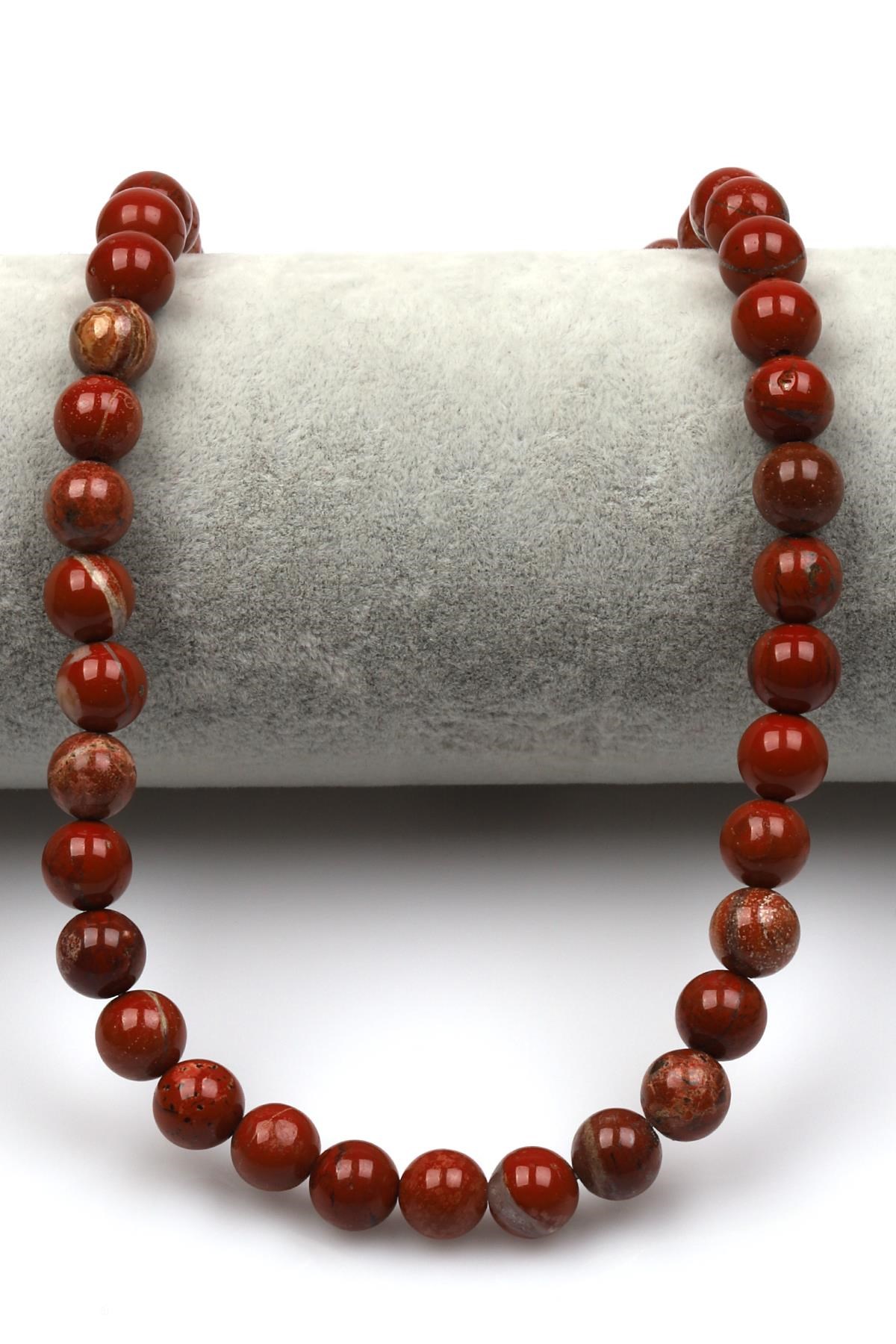 Red Jasper Doğal Taş Dizi 8 mm Küre Kesim