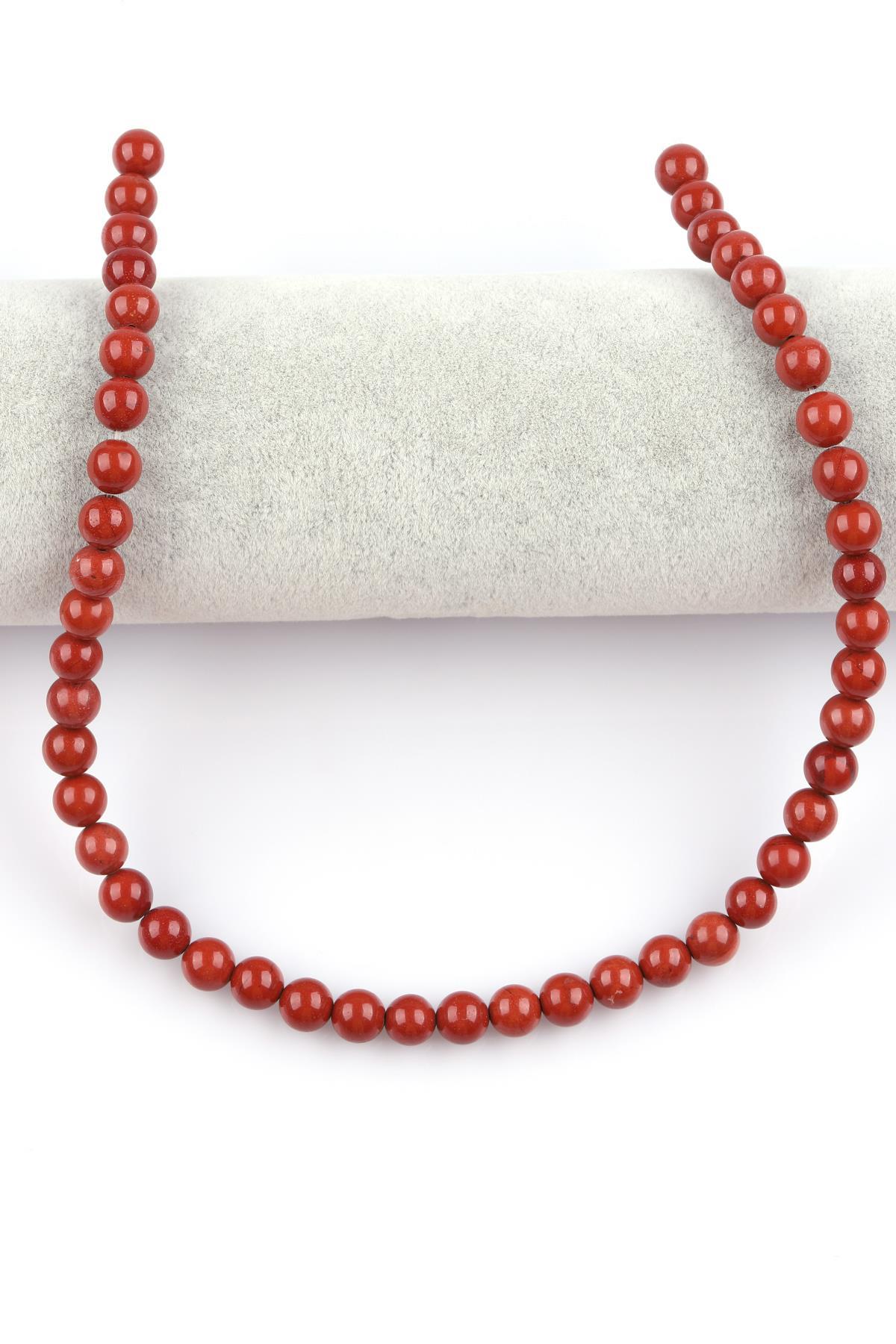 Red Jasper Doğal Taş Dizi 8 mm Küre Kesim