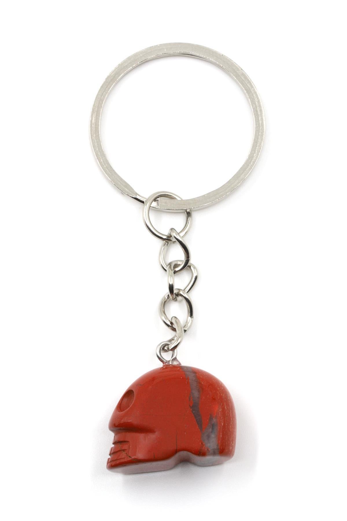 Red Jasper Doğal Taş Kuru Kafa Model Anahtarlık