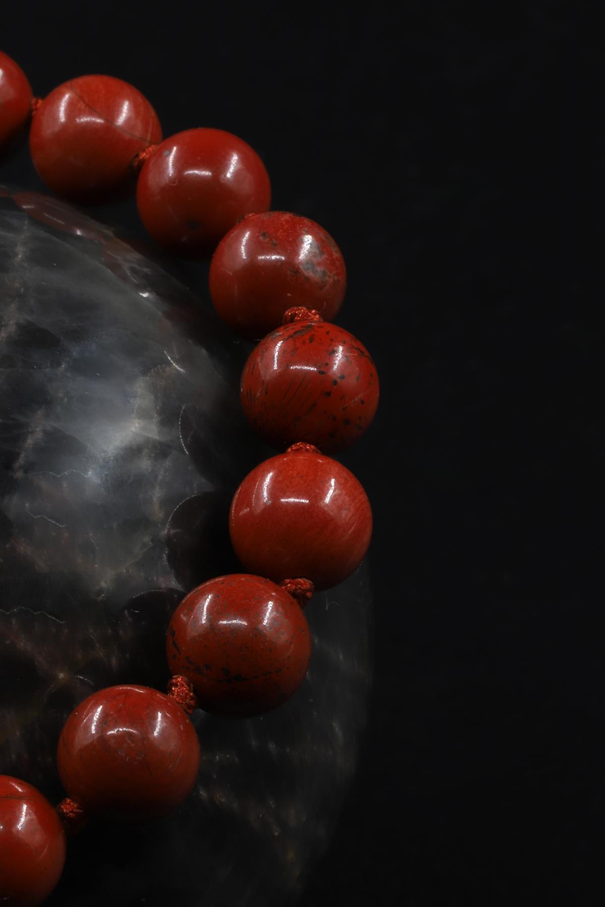 Red Jasper Doğal Taş Makrome Örme Bileklik