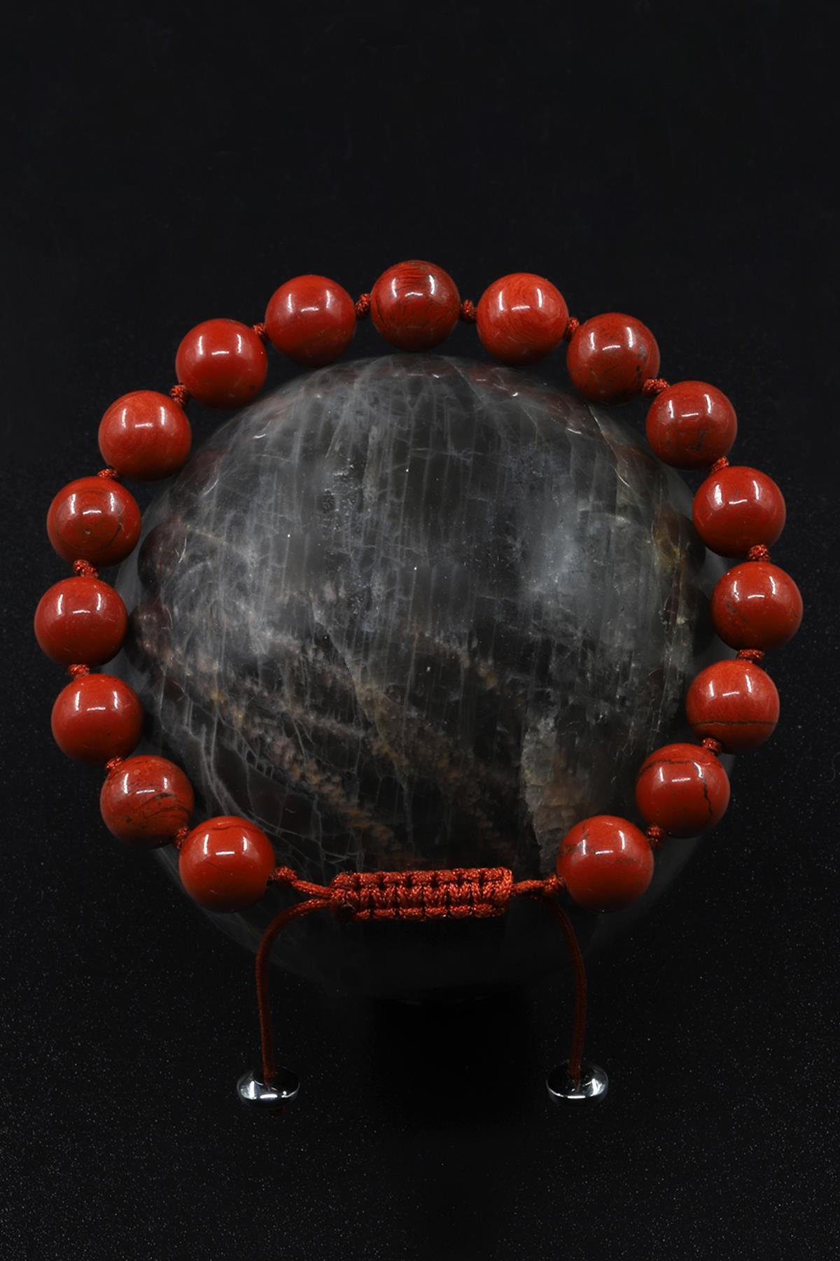 Red Jasper Doğal Taş Makrome Örme Bileklik
