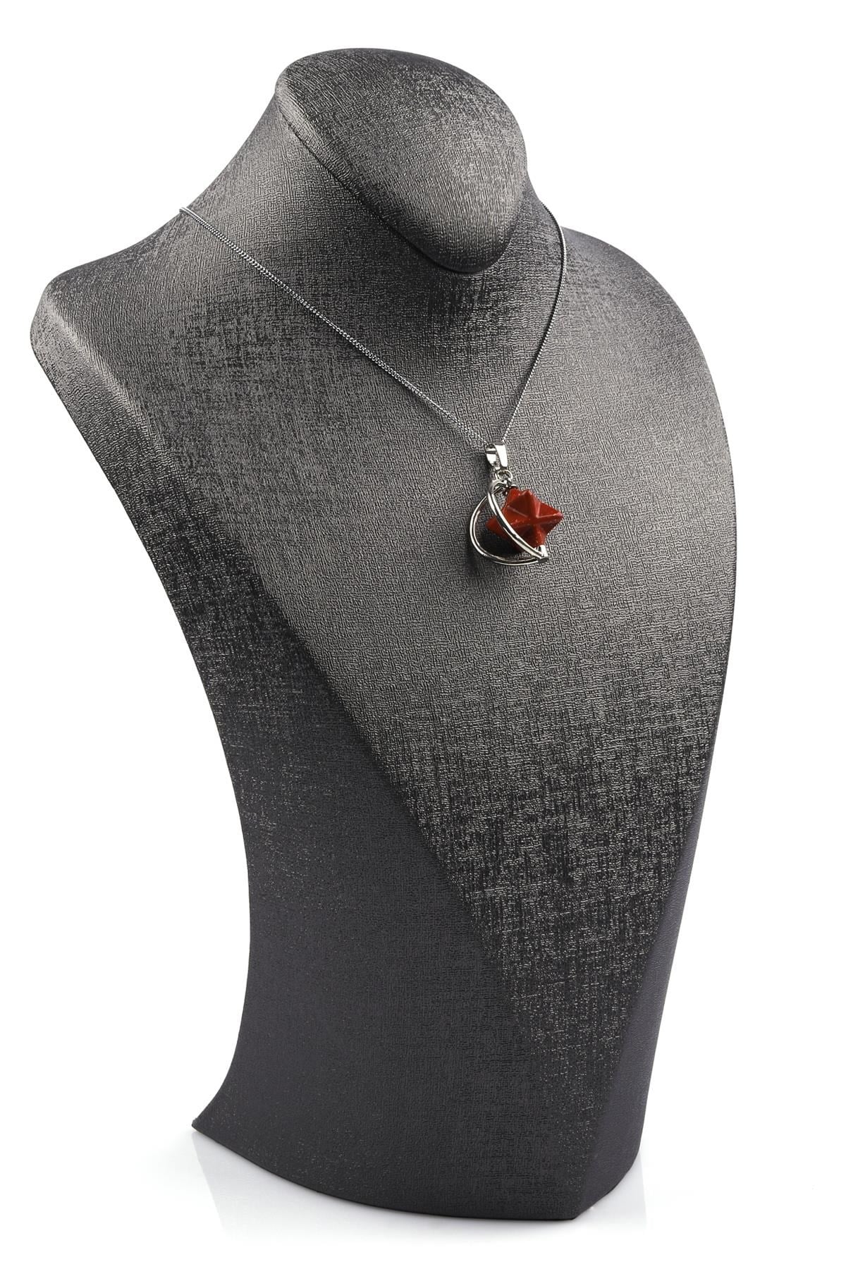 Red Jasper Doğal Taş Merkaba Kolye 