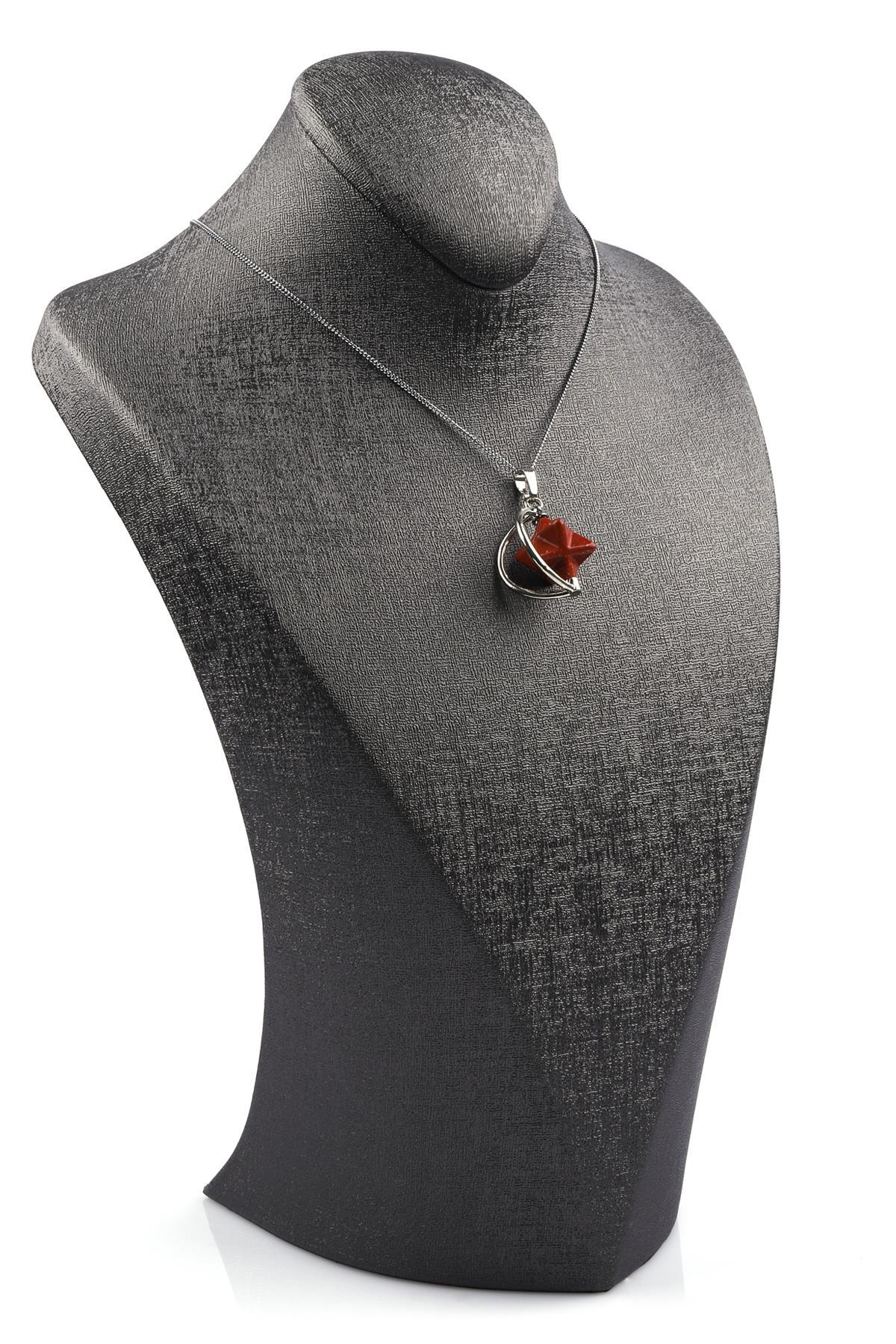 Red Jasper Doğal Taş Merkaba Kolye 