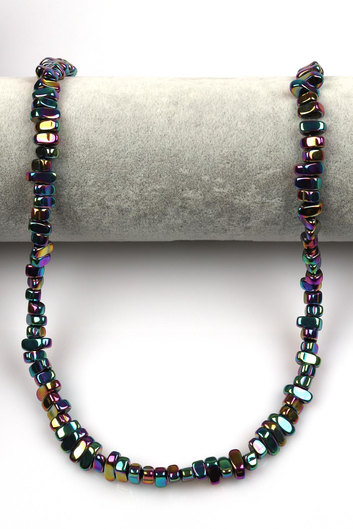 Renkli Hematit Dizi 4 x 8 mm Kırık Model Kesim