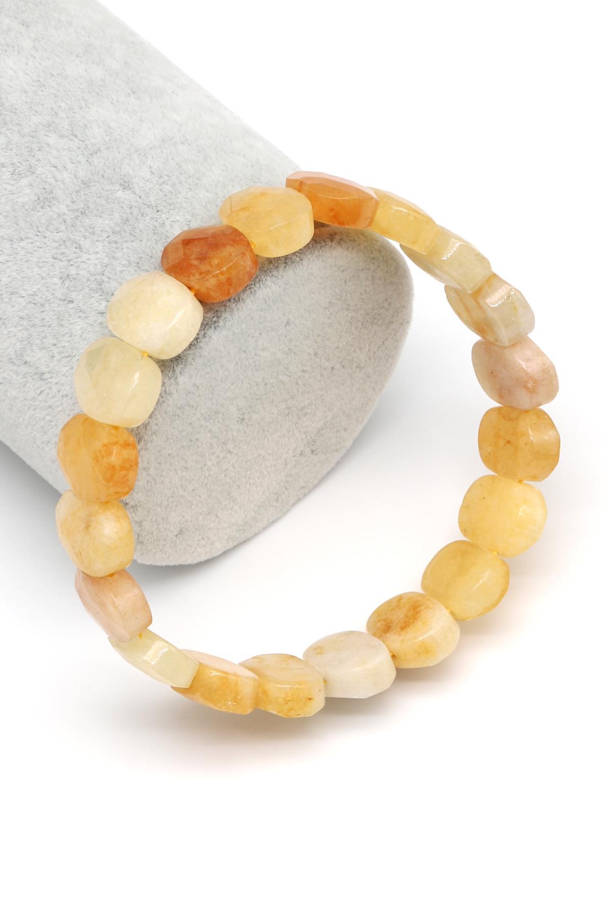 Renkli Kuvars Doğal Taş Bileklik 10 x 14 mm Özel Kesim