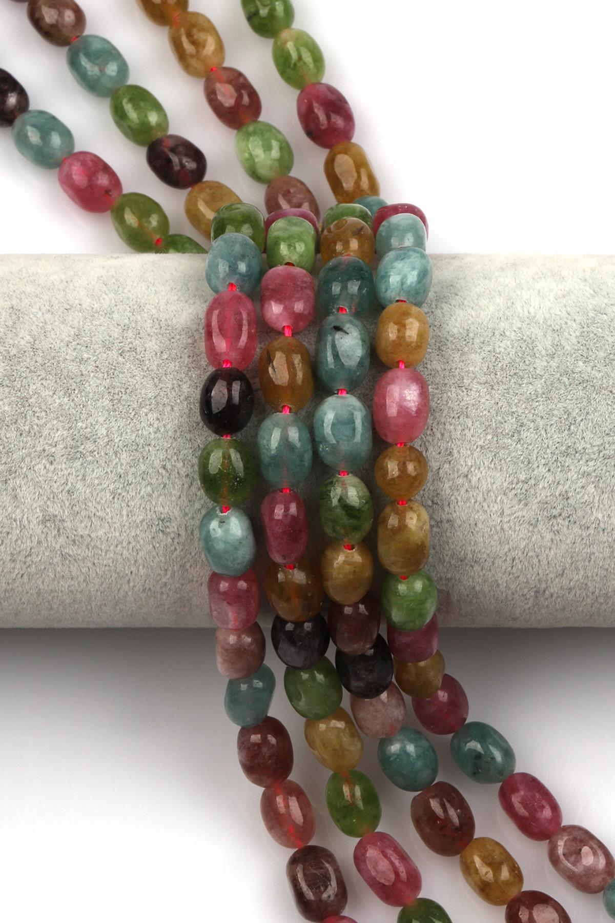 Renkli Kuvars Doğal Taş Dizi 7 x 11 mm Şekilsiz Kesim