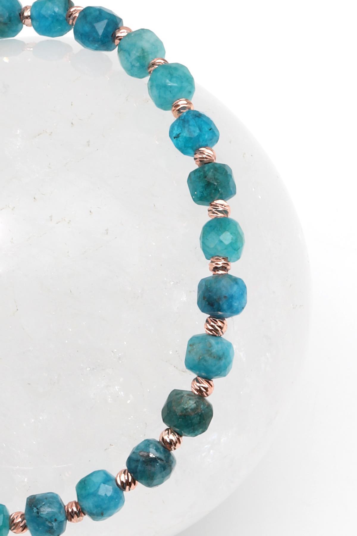 Renkli Kuvars Doğal Taş Makrome Örme Bileklik Küp Kesim