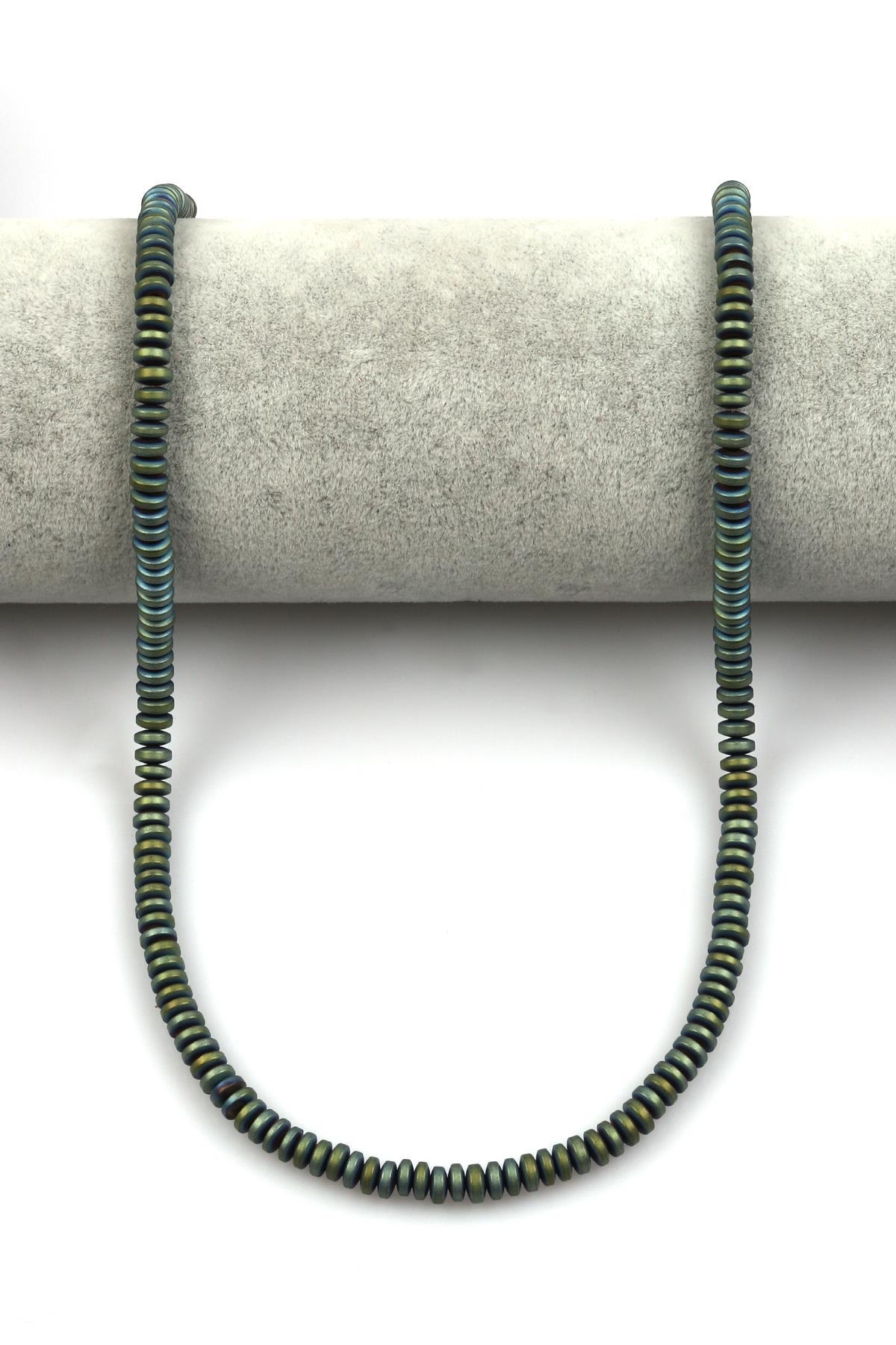 Renkli Mat Hematit Dizi 2 x 5 mm Rondel Kesim