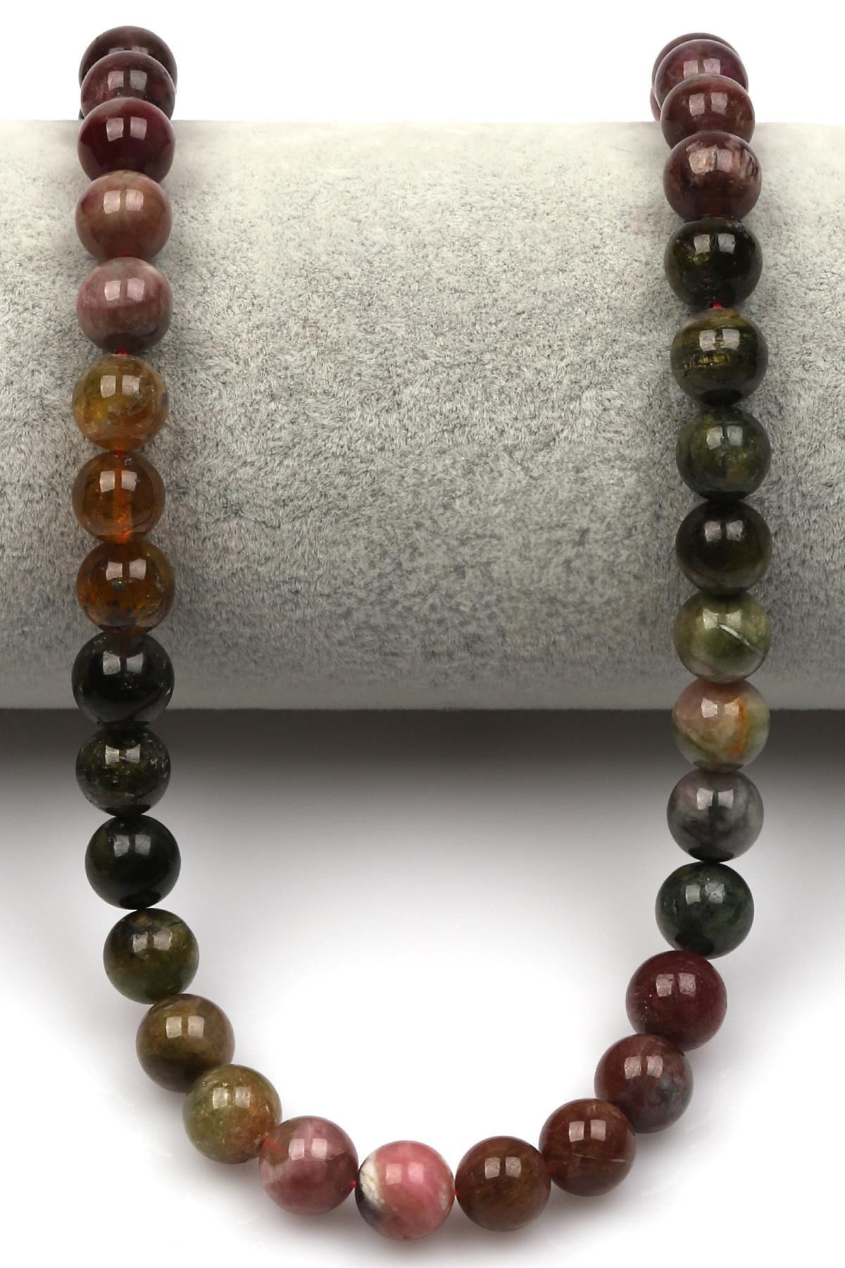 Renkli Turmalin (AAA Kalite) Doğaltaş Dizi 8 mm Küre Kesim