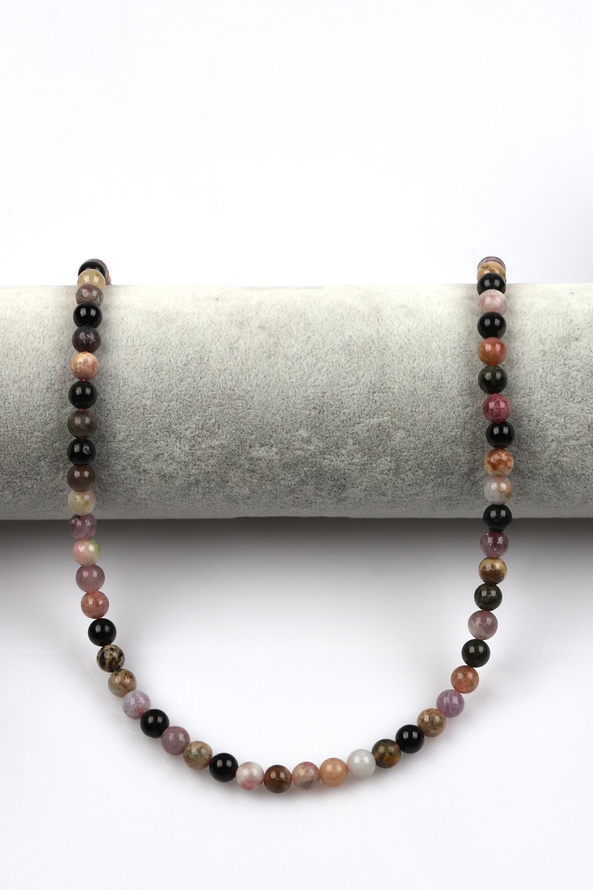 Renkli Turmalin ( AB Kalite ) Doğal Taş Dizi 6 mm Küre Kesim