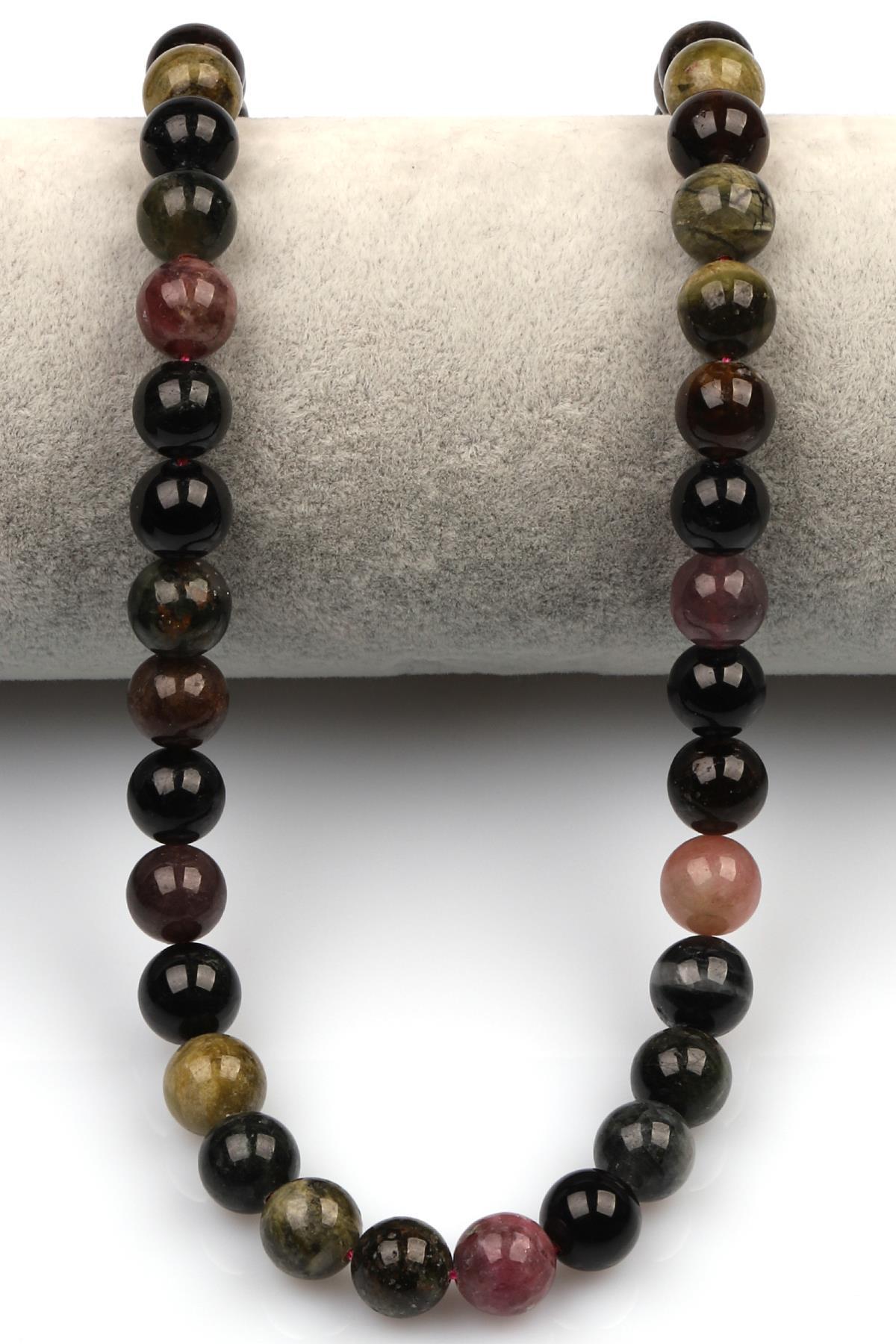 Renkli Turmalin Doğal Taş Dizi 10 mm Küre Kesim