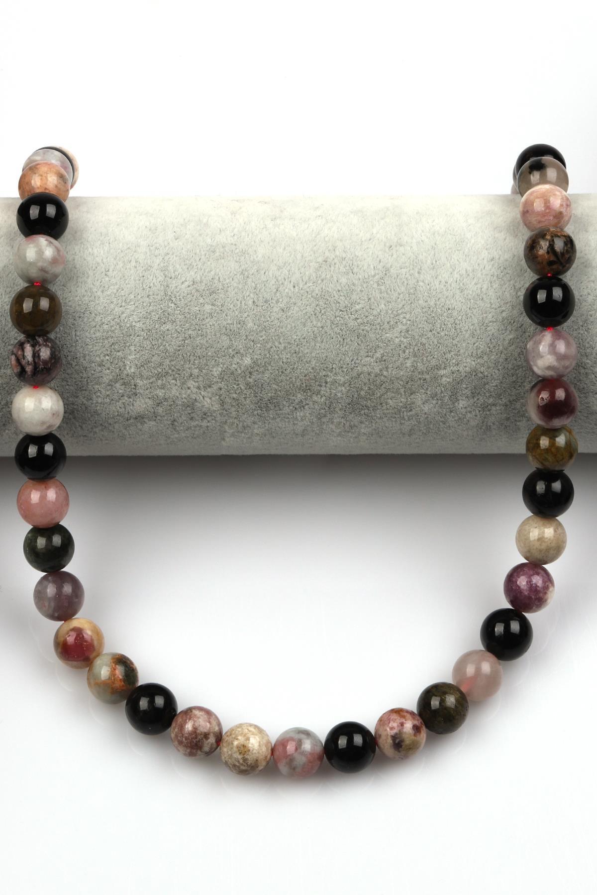 Renkli Turmalin Doğal Taş Dizi 10 mm Küre Kesim