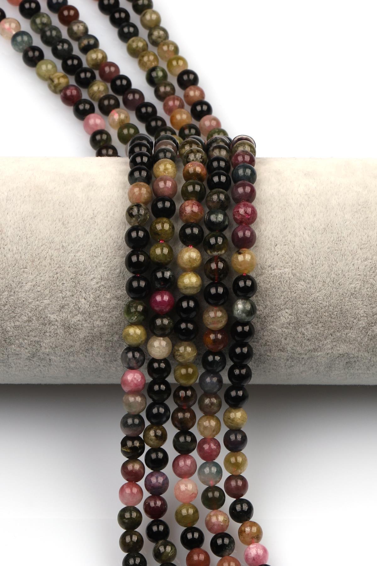 Renkli Turmalin Doğal Taş Dizi 5 mm Küre Kesim