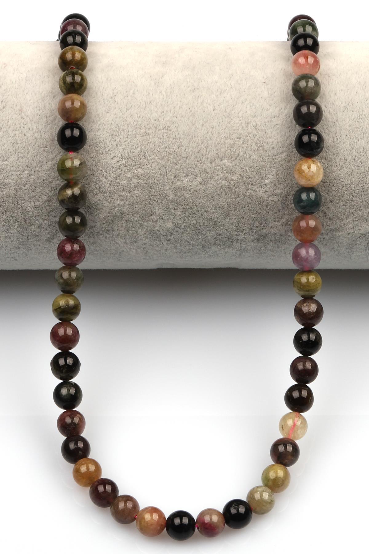 Renkli Turmalin Doğal Taş Dizi 6 mm Küre Kesim