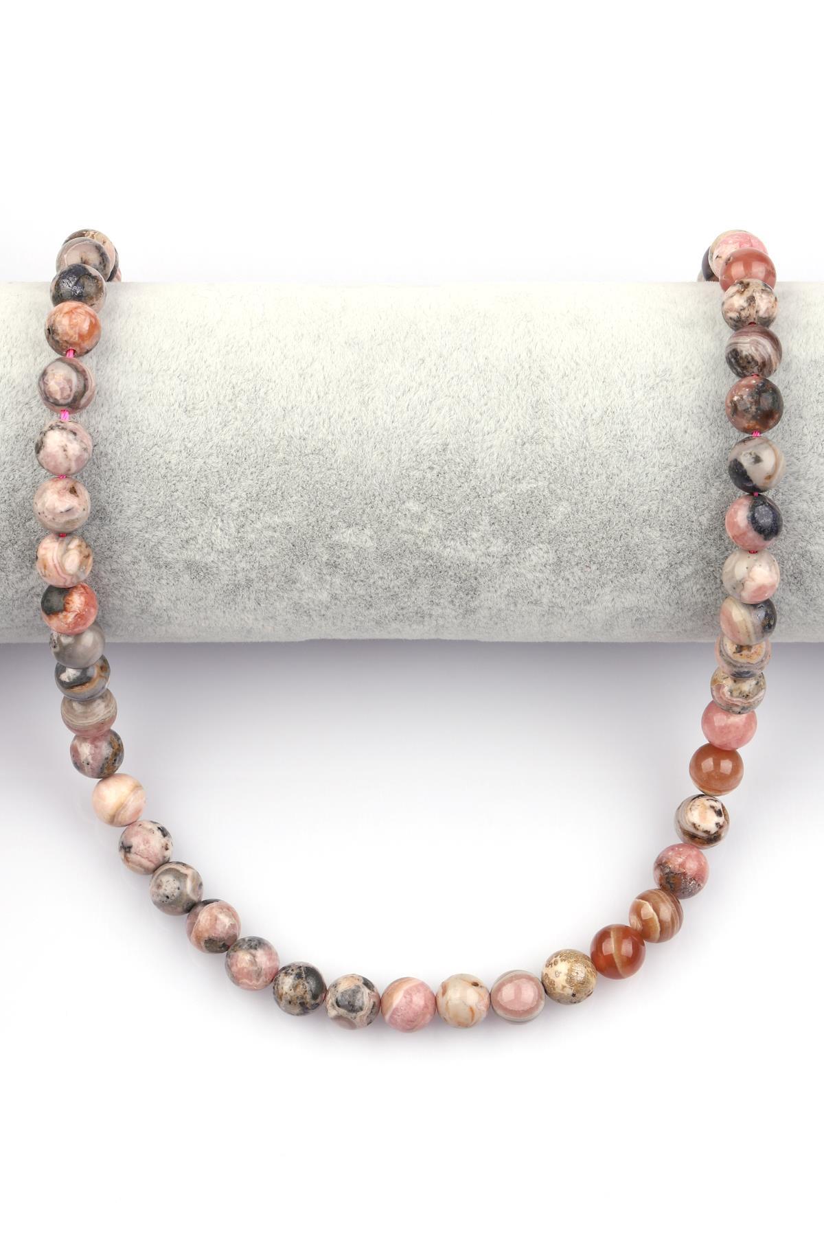 Rodokrozit Doğal Taş Dizi 8 mm Küre Kesim