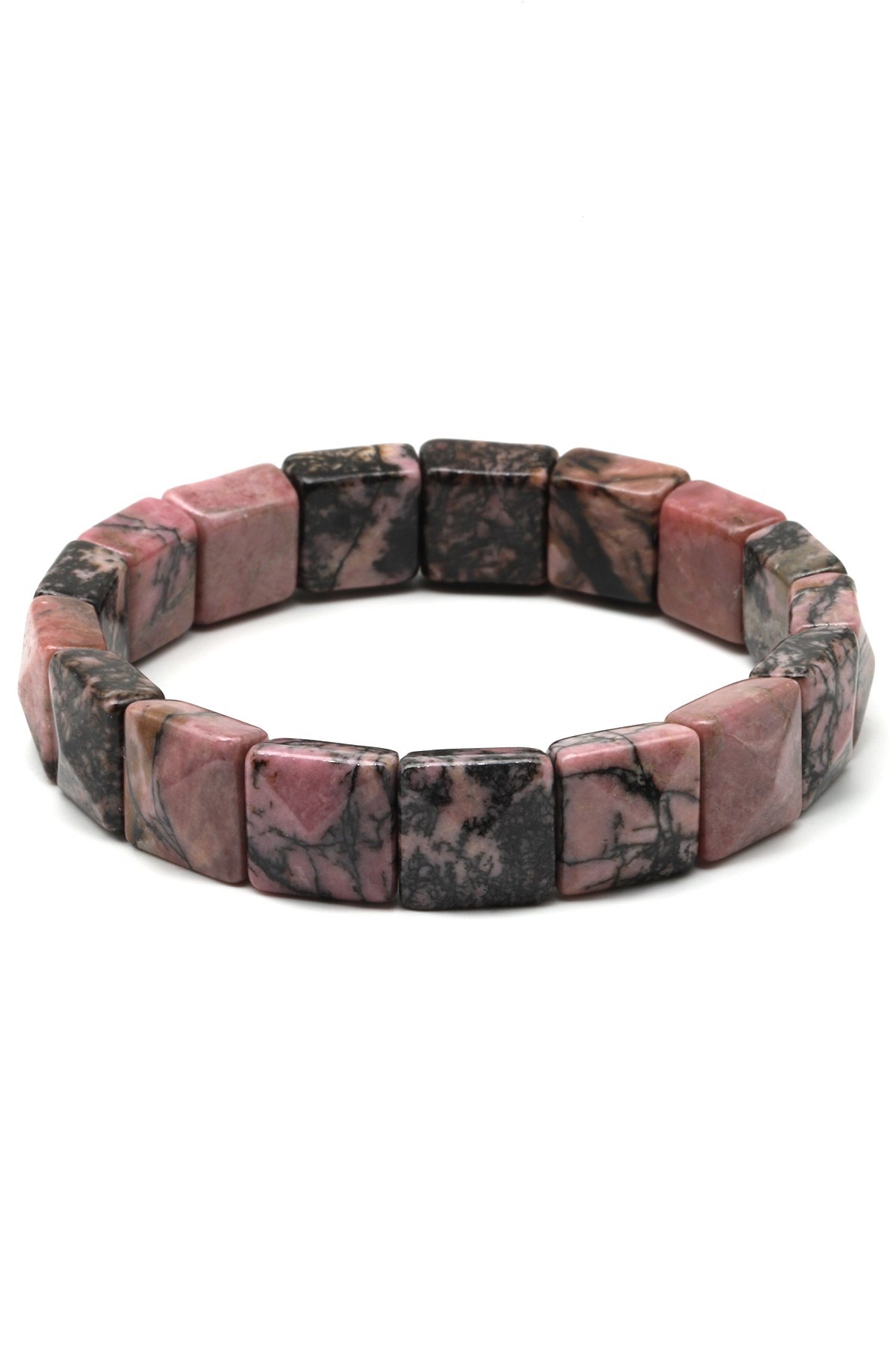 Rodonit Doğal Taş Bileklik 12 x 12 mm Özel Kesim - BLK-2420
