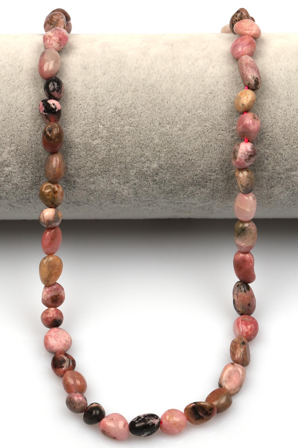 Rodonit Doğal Taş Dizi 6 x 8 mm Mercimek Kesim