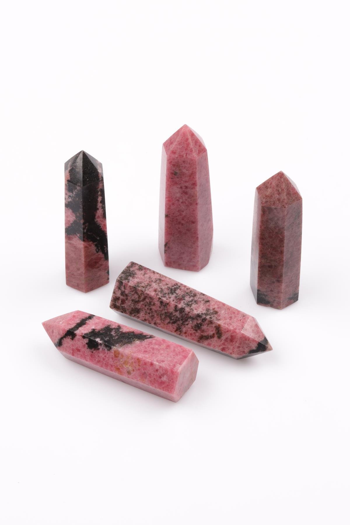 Rodonit Doğal Taş Obelisk Parça