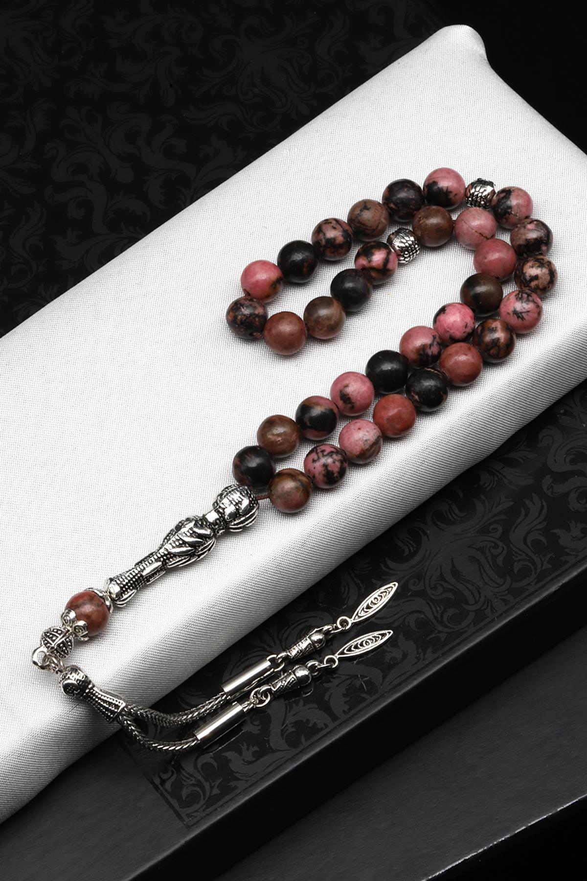 Rodonit Doğal Taş Tesbih 8 mm Küre Kesim