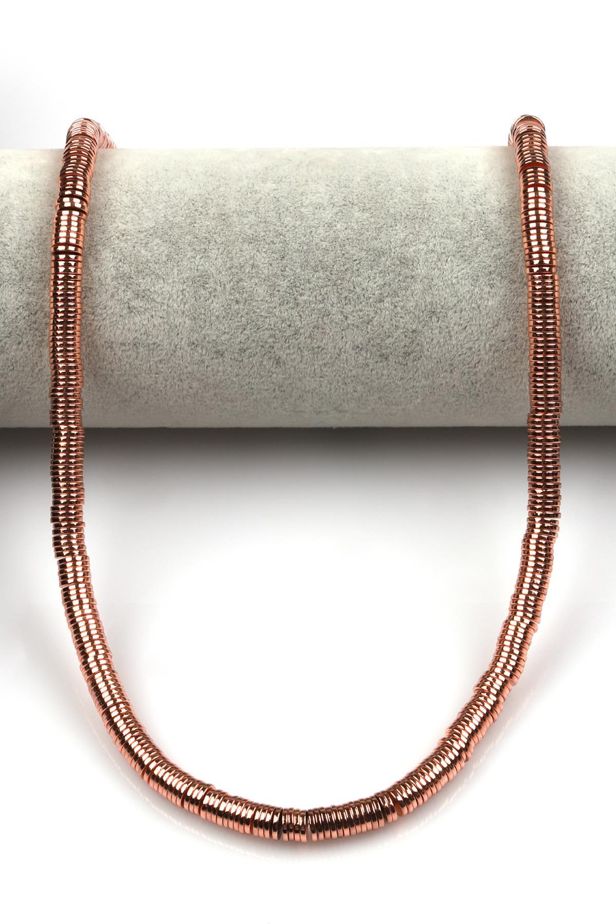 Rose Renk Hematit Dizi 1 x 6 mm Pul Kesim