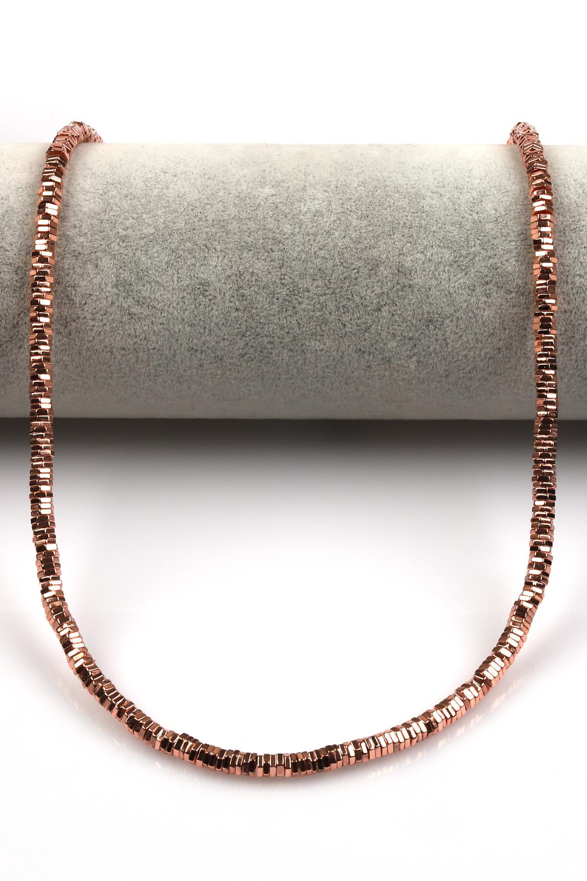 Rose Renkli Hematit Dizi 1 x 4 mm Civata Kesim