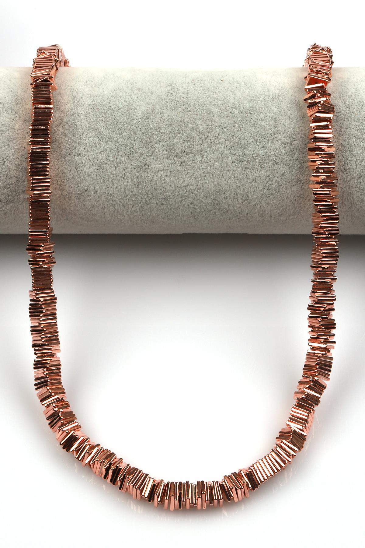 Rose Renkli Hematit Dizi 1 x 6 mm Pul Kesim