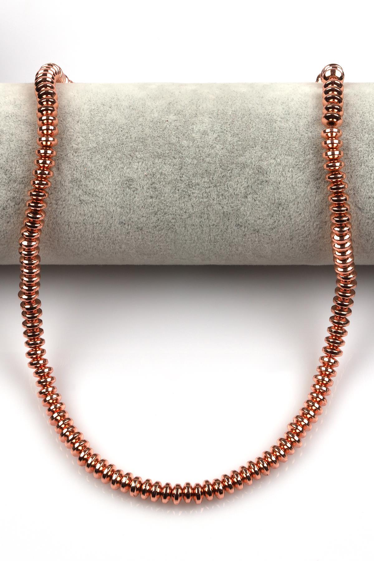 Rose Renkli Hematit Dizi 3 x 6 mm Rondel Kesim