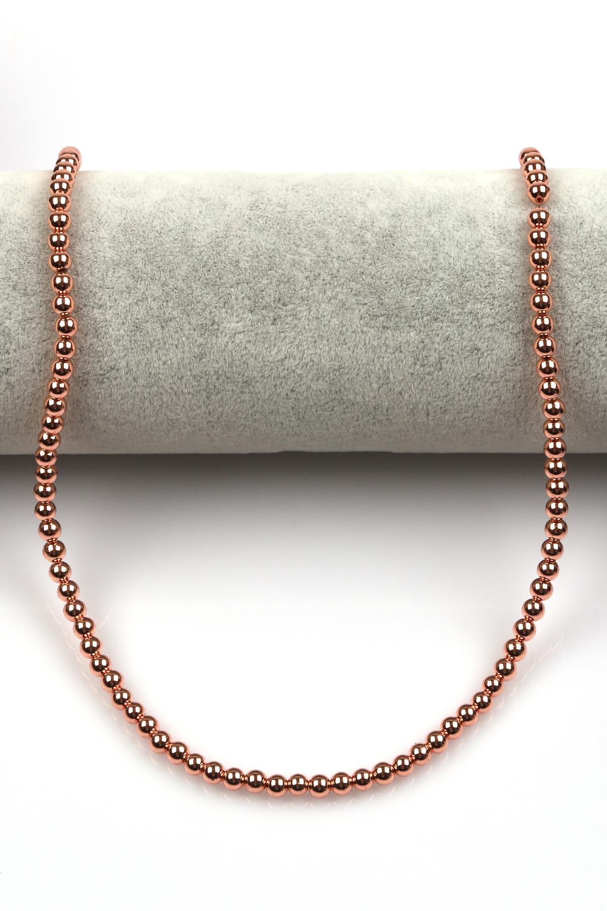 Rose Renkli Hematit Dizi 4 mm Küre Kesim