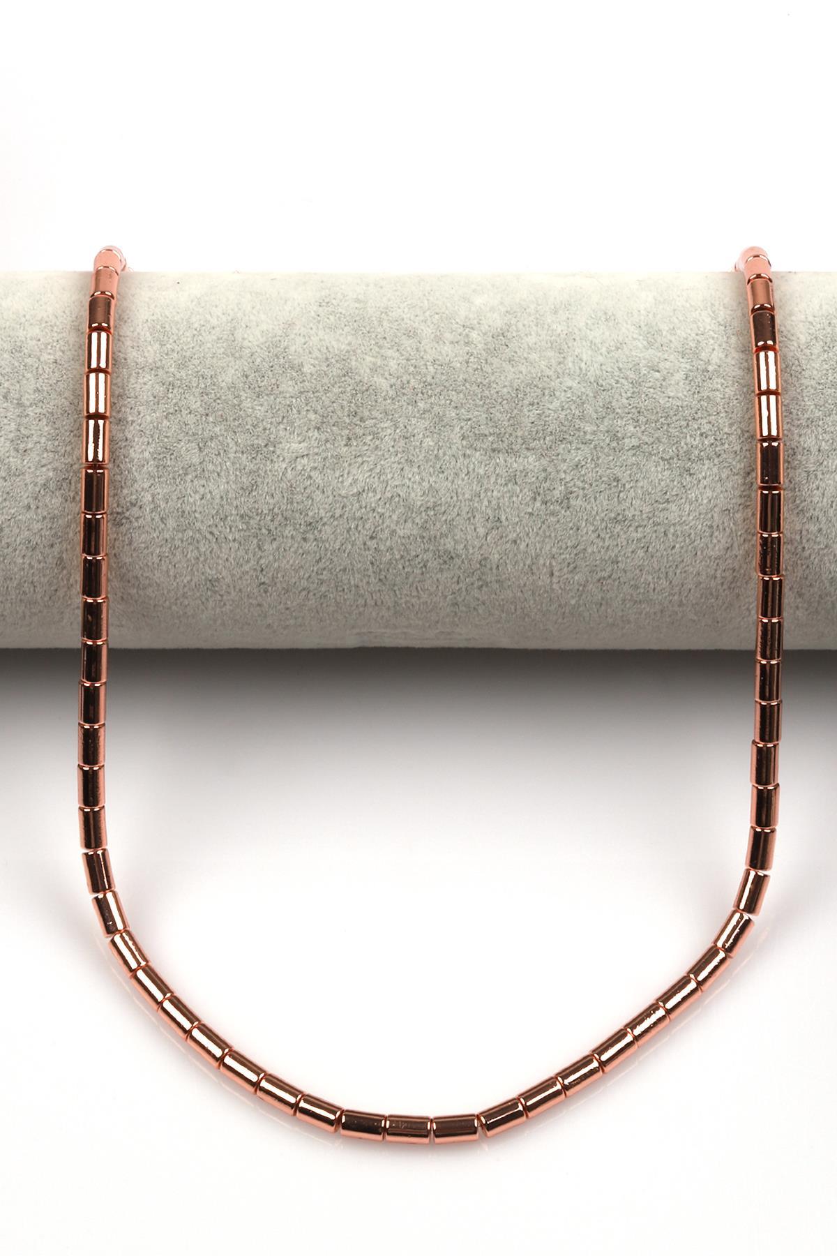 Rose Renkli Hematit Dizi 4 x 6 mm Silindir Kesim