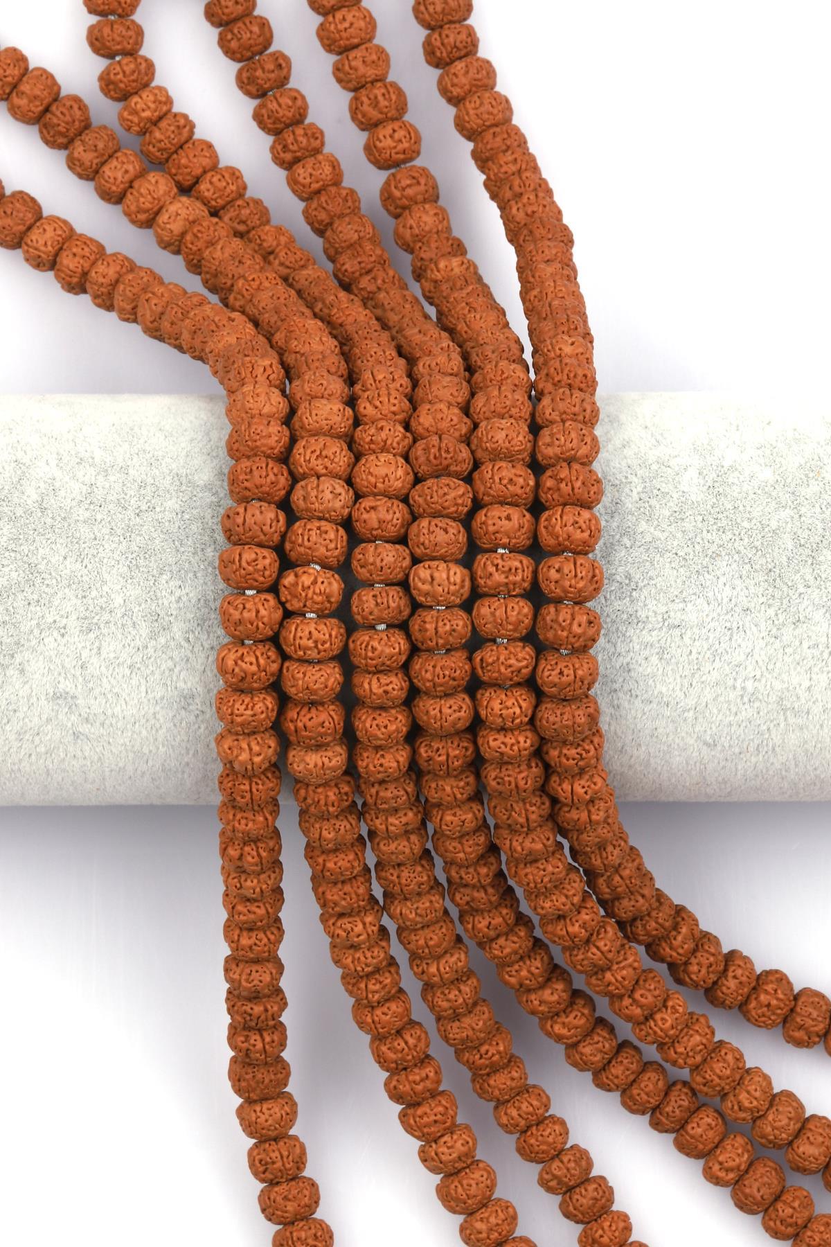 Rudraksha Tohumu Dizi 6 x 7 mm Rondel Kesim