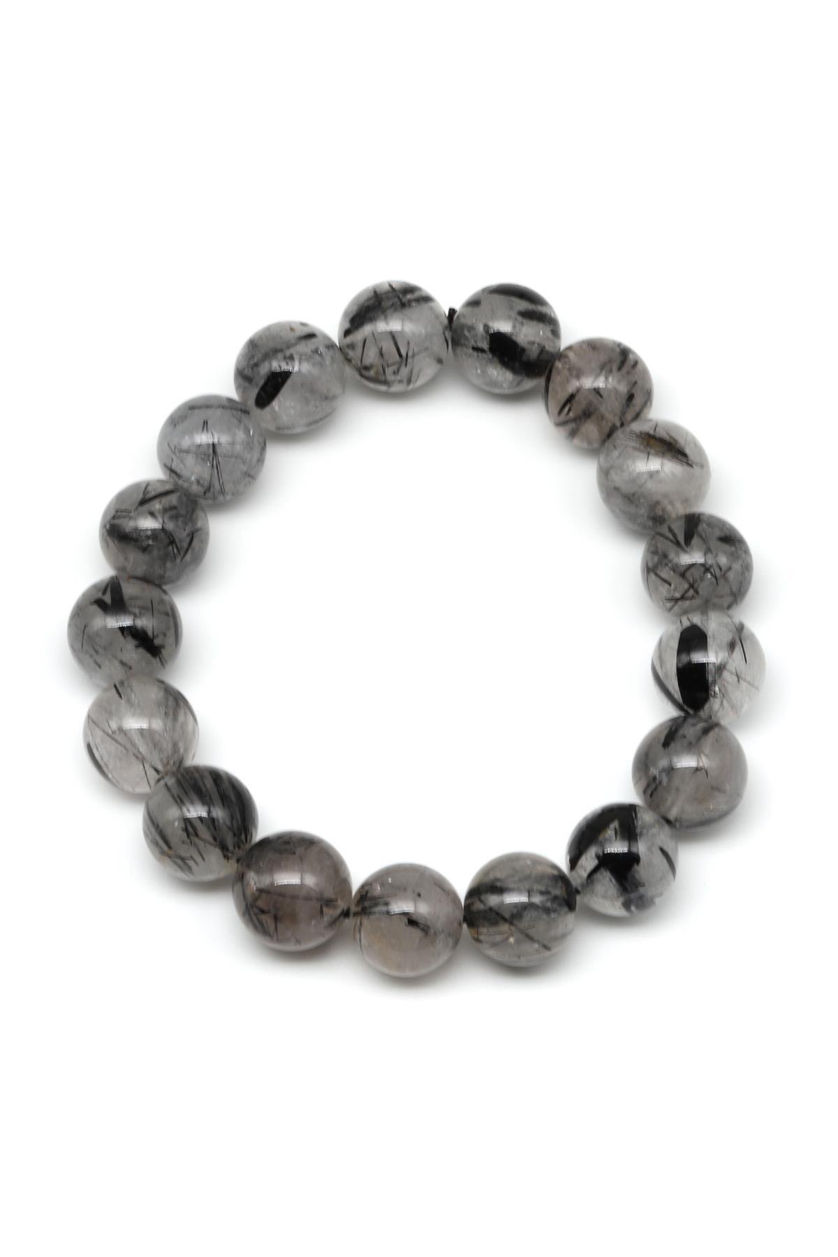 Rutil Kuvars Doğal Taş Bileklik 12 mm Küre Kesim