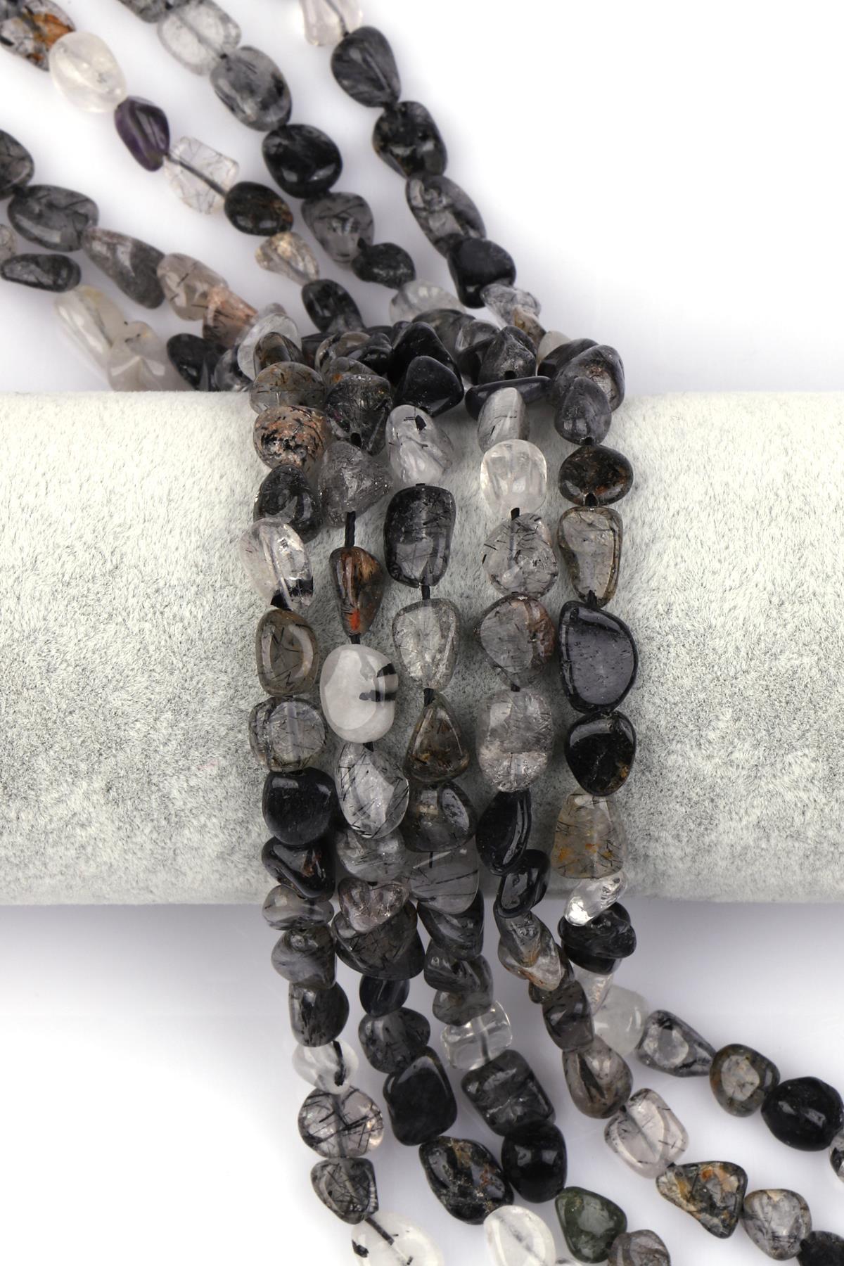 Rutil Kuvars Doğal Taş Dizi 3 x 6 mm Mercimek Kesim