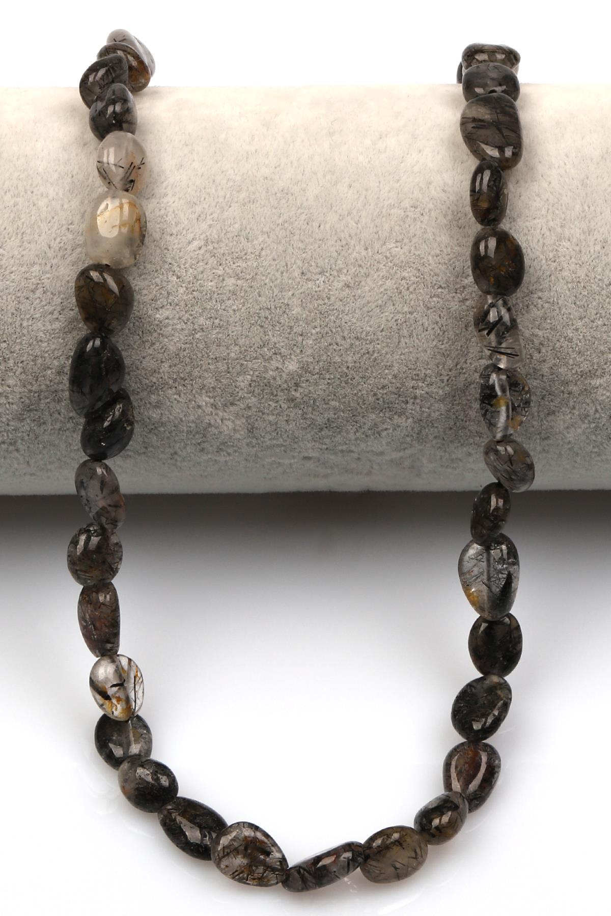 Rutil Kuvars Doğal Taş Dizi 6 x 10 mm Mercimek Kesim