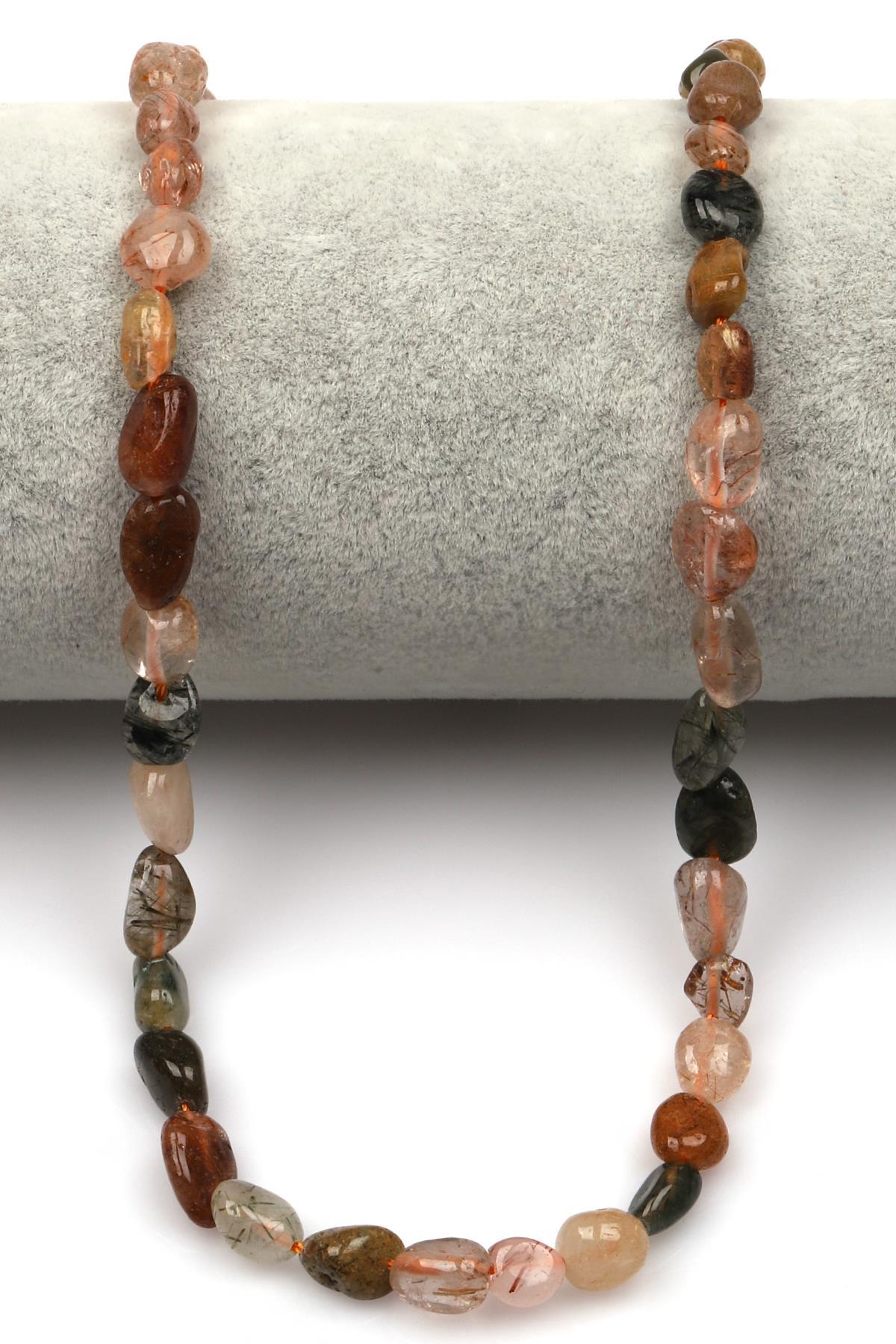 Rutil Kuvars Doğal Taş Dizi 6 x 8 mm Mercimek Kesim