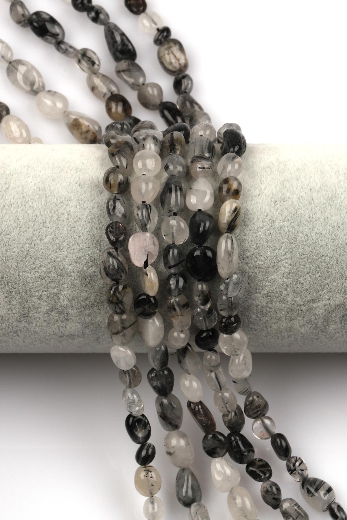 Rutil Kuvars Doğal Taş Dizi 6 x 9 mm Mercimek Kesim