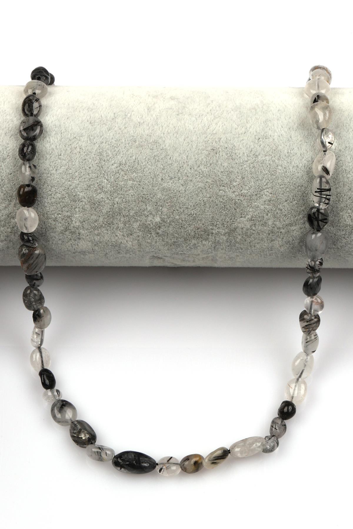 Rutil Kuvars Doğal Taş Dizi 6 x 9 mm Mercimek Kesim