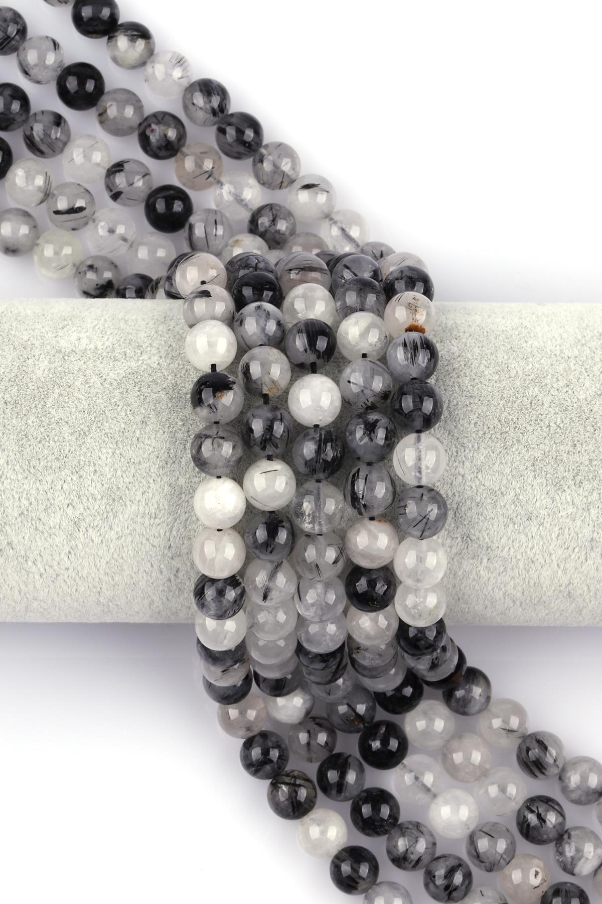 Rutil Kuvars Doğal Taş Dizi 8 mm Küre Kesim