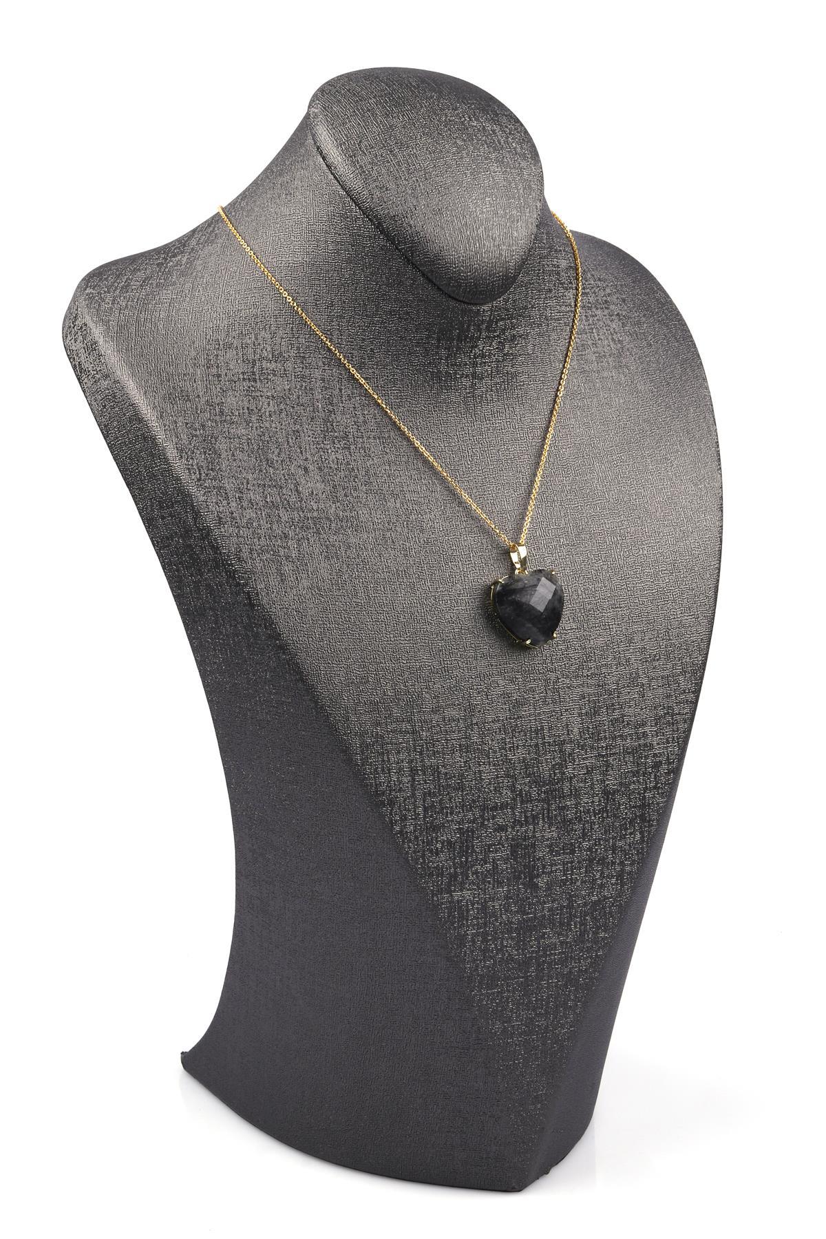 Rutil Kuvars Doğal Taş Gold Renkli Kolye