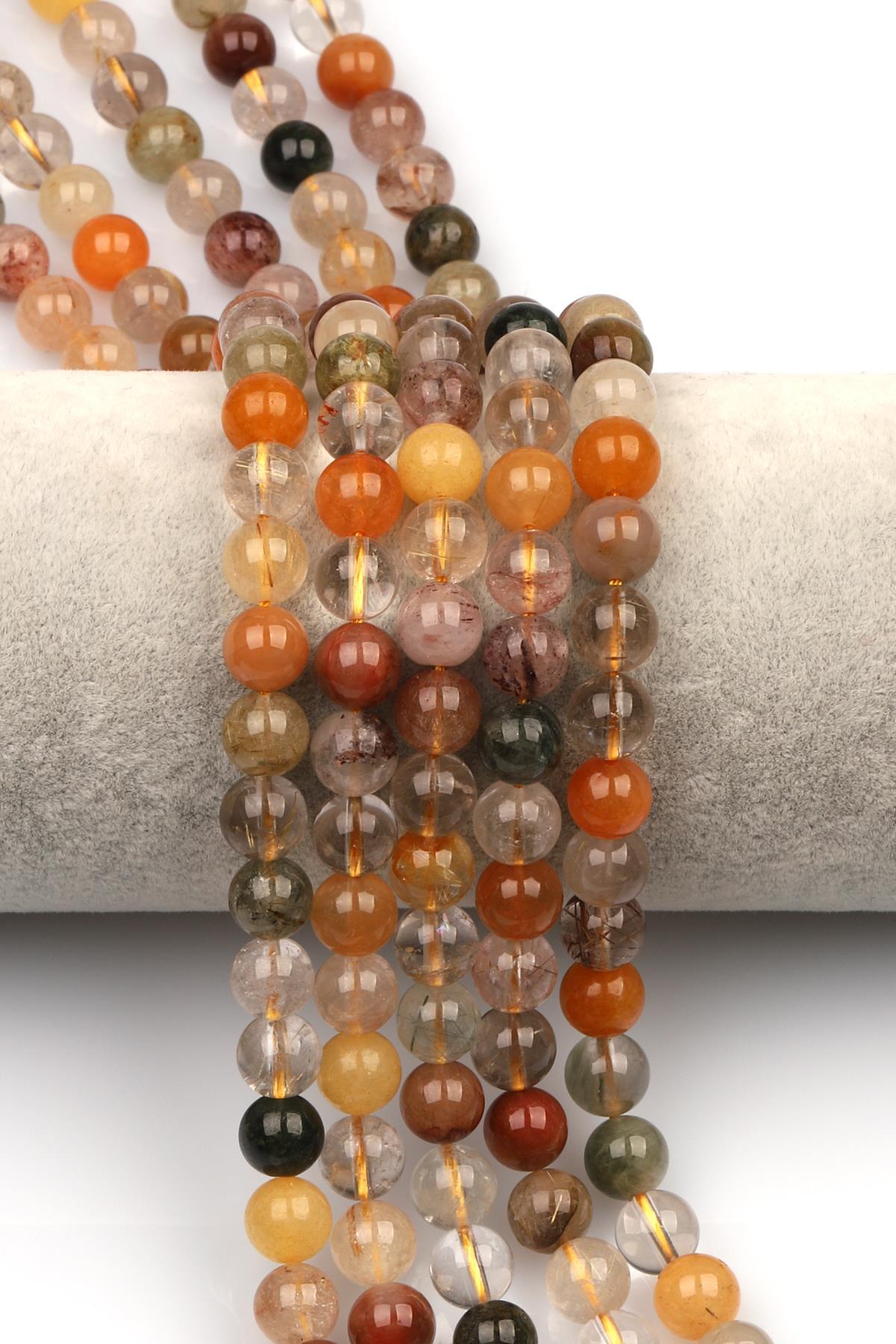 Rutil Kuvars Doğaltaş Dizi 8 mm Küre Kesim